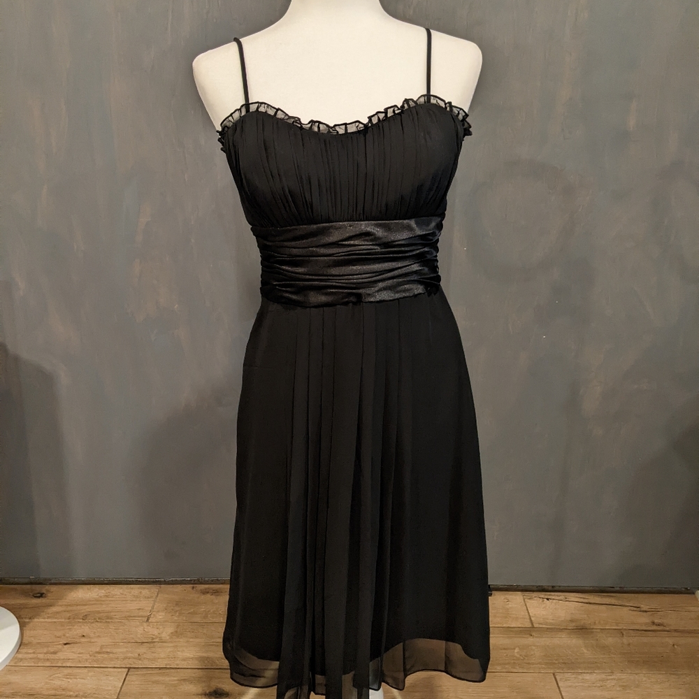 Black chiffon cocktail dress
